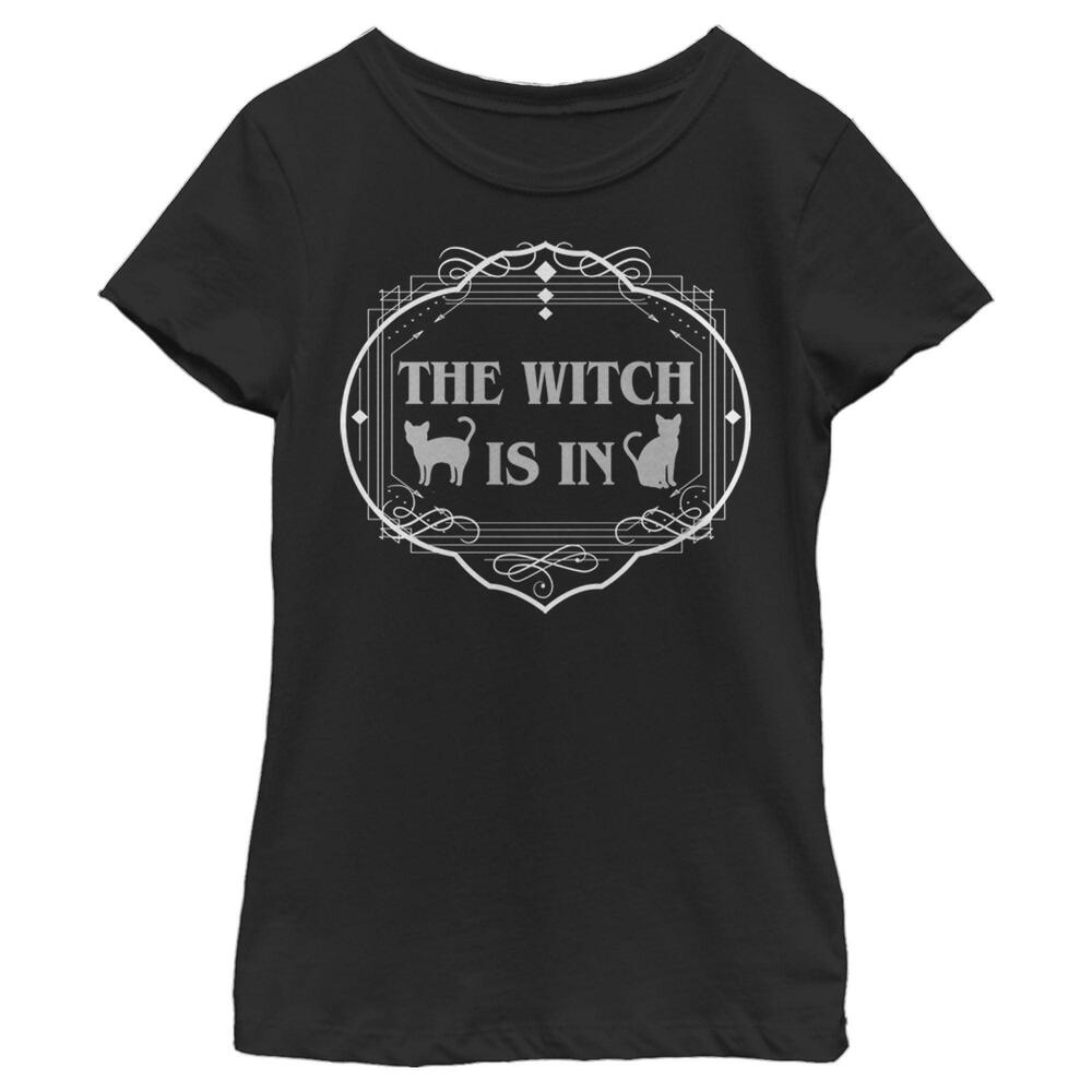 Girls Lost Gods Halloween The Witch Is In Cats Tshirt
